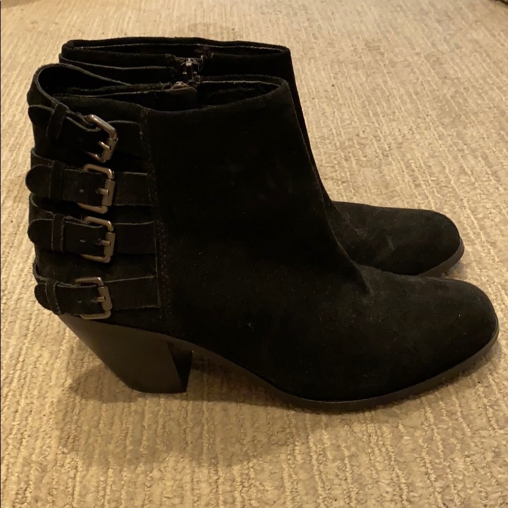 Black suede booties